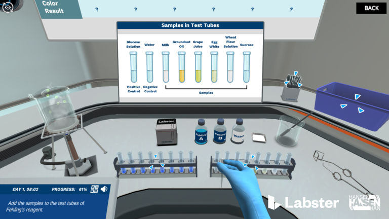 Sandbox Environment for the Player to Perform Chemistry Lab Safely